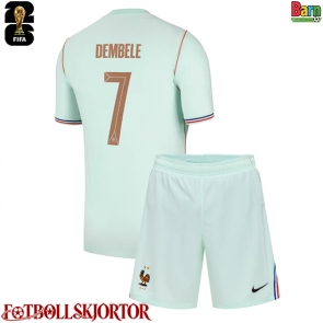 Frankrike Ousmane Dembele #7 Borta Kläder Barn VM 2026 Kortärmad (+ Korta byxor)